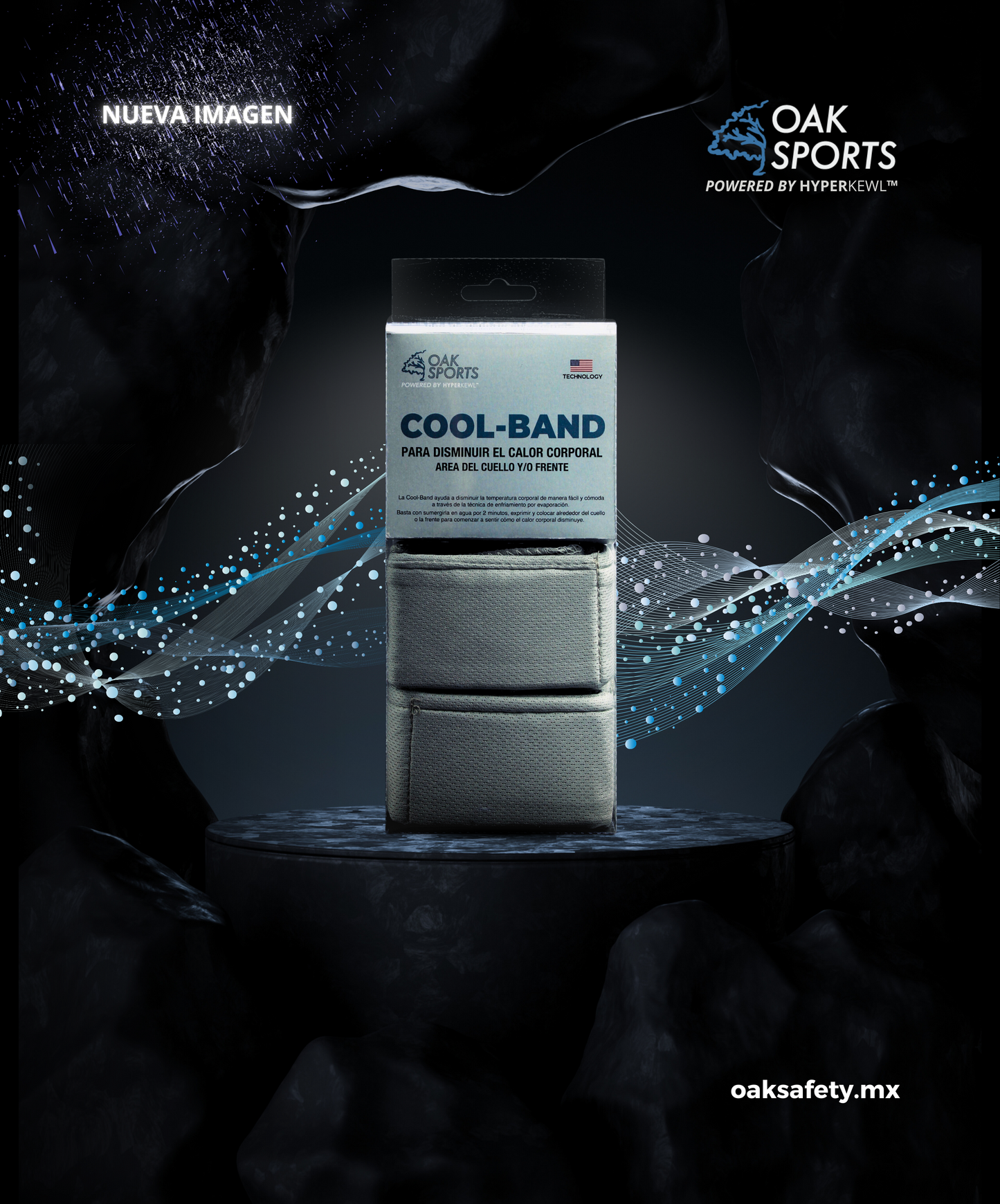 Cool-Band gris oscuro de enfriamiento para el cuello